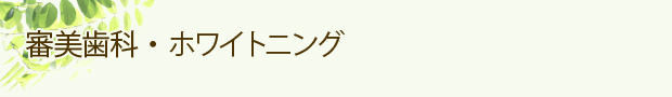 審美歯科・ホワイトニング